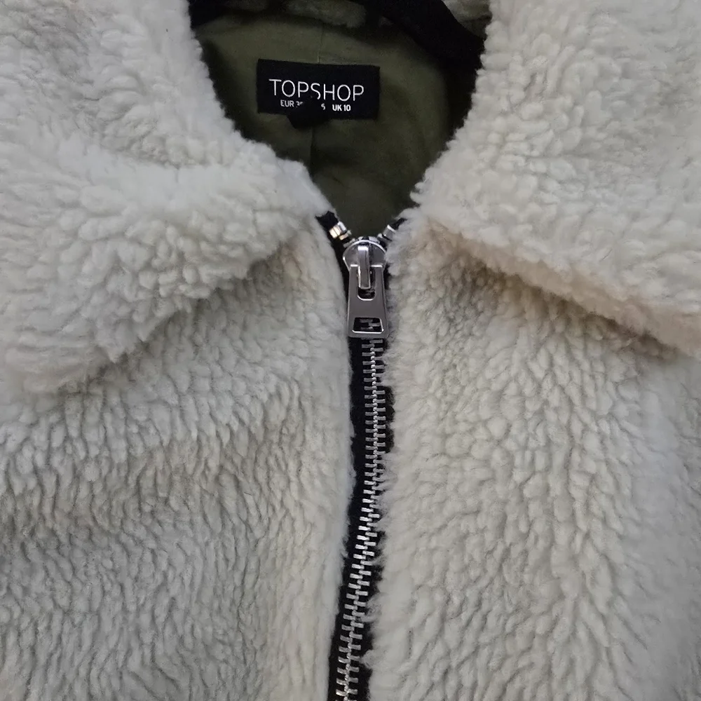 Topshop Teddy Cream Sherpa Jacket - Picture 8 of 8